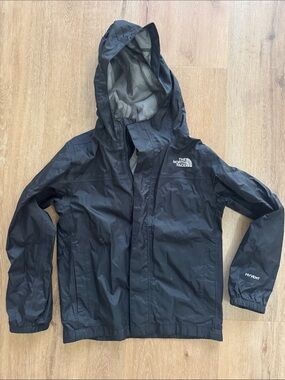 North Face youth small (7/8) black rain coat with hood